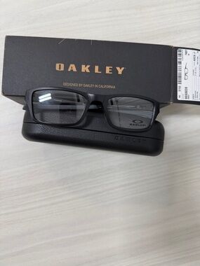 Oakley ox8039 Chamfer Black Rectangular Eyeglasses with Case